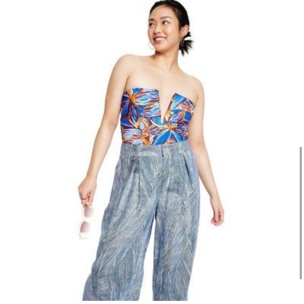 Fe Noel X Target Leafy Palm Print Deep V-Neck One… - image 5